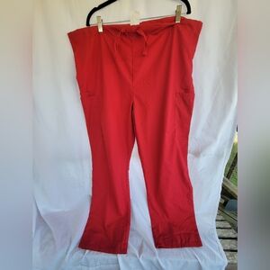 Butter Soft Large Drawstring Women's Vibrant Red Cargo Pants.
